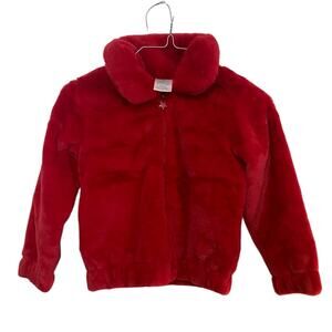 Garanimals 365KIDS Winter Fleece Girls 6 Red Collar Zip Up Elastic Waist